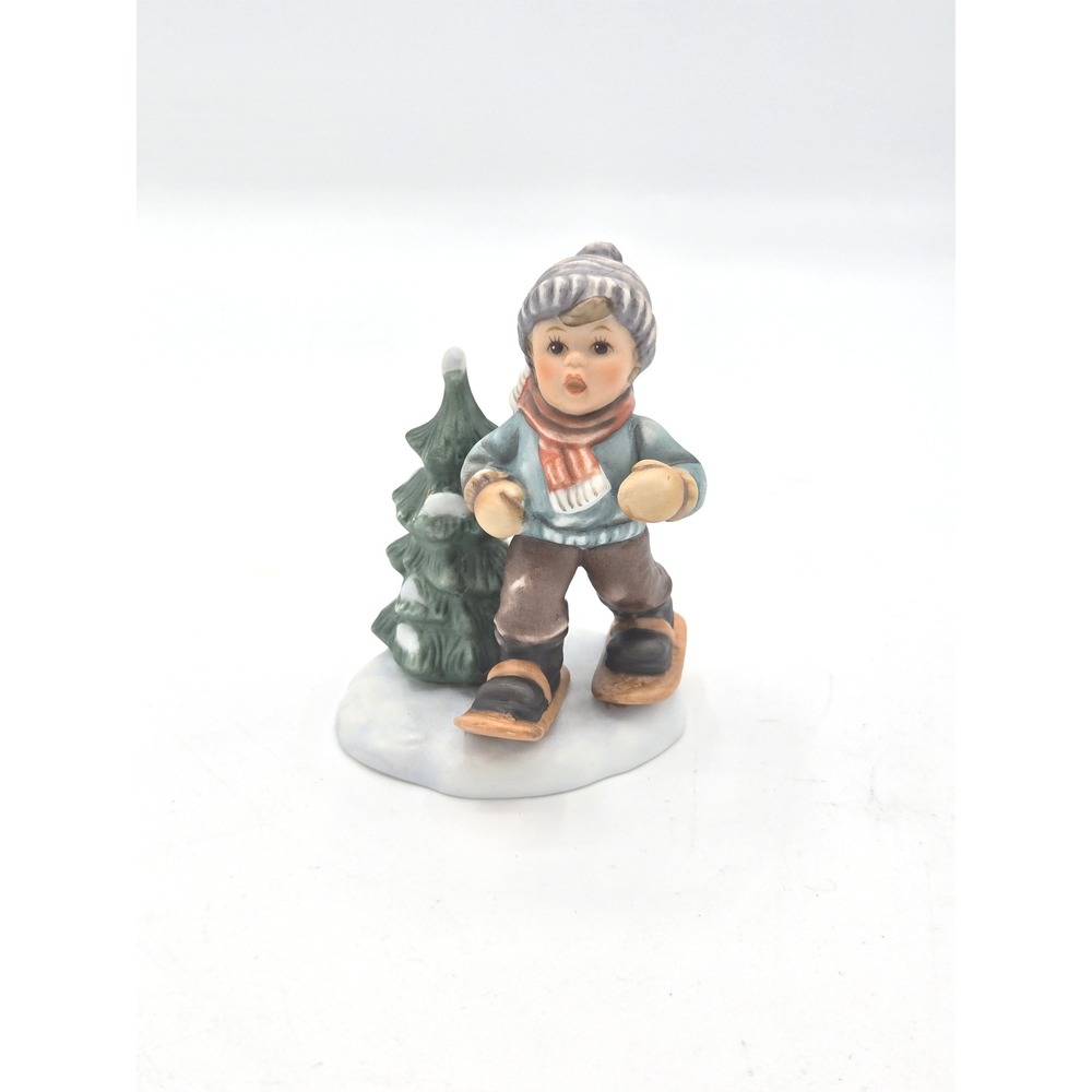Berta Hummel Goebel‎ Dashing Through the Snow Boy with Tree Figurine BH 99/P